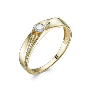 Кольцо с бриллиантом 0.109 карат из лимонного золота 95235