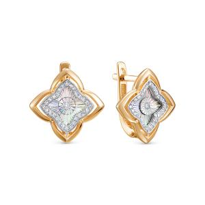Серьги с 58 бриллиантами из красного золота 146418