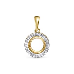 Подвеска с 26 бриллиантами 0.13 карат из лимонного золота 136937