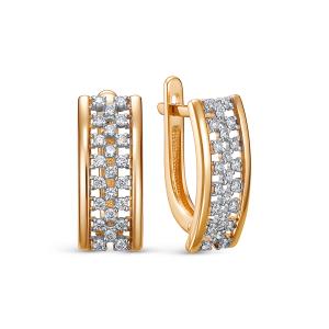 Серьги с 46 бриллиантами 0.322 карат из красного золота 141360