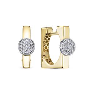 Серьги с 76 бриллиантами из лимонного золота 144597