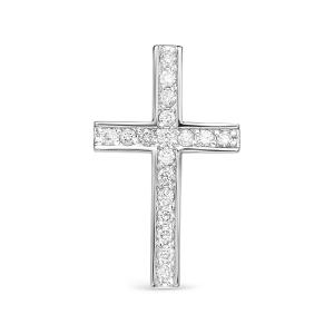 Декоративный крест с 18 бриллиантами 0.252 карат из белого золота 61568
