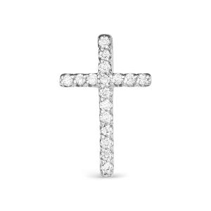 Декоративный крест с 17 бриллиантами 0.068 карат из белого золота 61556