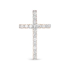Декоративный крест с 17 бриллиантами 0.204 карат из красного золота 61559