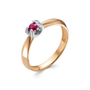 Кольцо с рубином из красного золота 97210