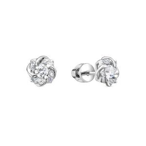 Серьги-пусеты с 18 бриллиантами из белого золота 98600