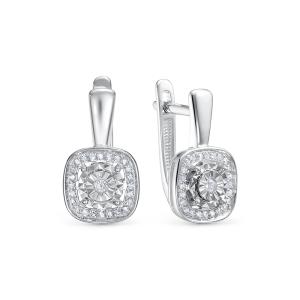 Серьги с 50 бриллиантами из белого золота 145688
