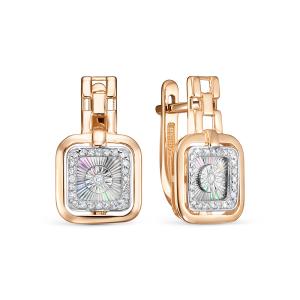 Серьги с 50 бриллиантами из красного золота 145707