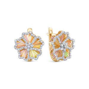 Серьги с 120 бриллиантами из красного золота 146416