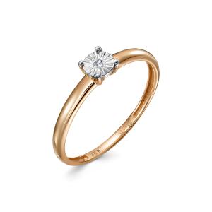 Кольцо с бриллиантом 0.015 карат из красного золота 142535