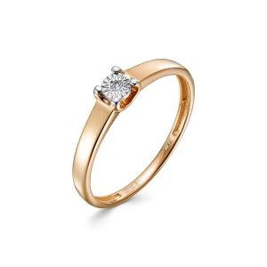 Кольцо с бриллиантом 0.007 карат из красного золота 142343