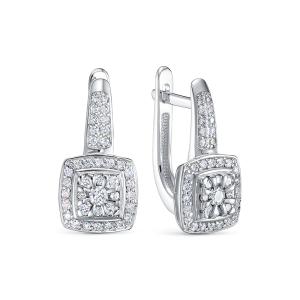 Серьги с 78 бриллиантами из белого золота 136340