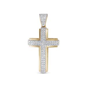 Декоративный крест с 78 бриллиантами 0.39 карат из красного золота 118213