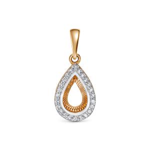 Подвеска с 24 бриллиантами 0.12 карат из красного золота 132593