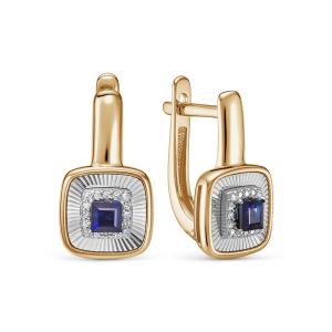 Серьги с сапфирами и 32 бриллиантами из красного золота 138858