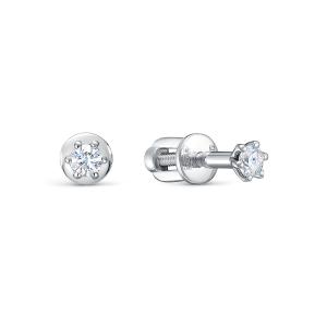 Серьги-пусеты с бриллиантами 0.123 карат из белого золота 141614