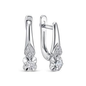 Серьги с 12 бриллиантами из белого золота 137334