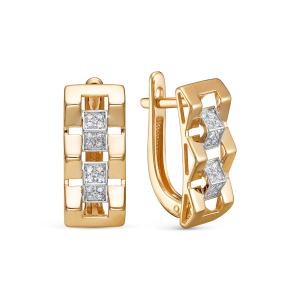 Серьги с 32 бриллиантами 0.16 карат из красного золота 138892