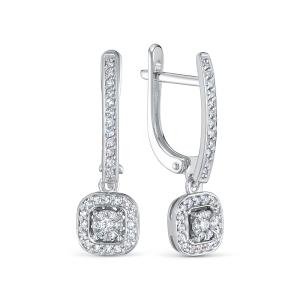 Серьги с 70 бриллиантами из белого золота 136399