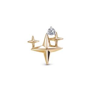 Пирсинг с бриллиантом 0.015 карат из красного золота 142935