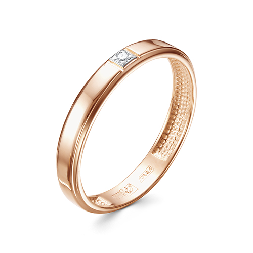 Кольцо с бриллиантом 0.012 карат из красного золота 67906