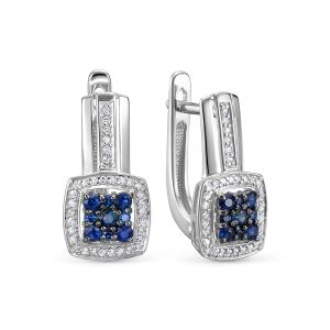 Серьги с 18 сапфирами и 68 бриллиантами из белого золота 146408