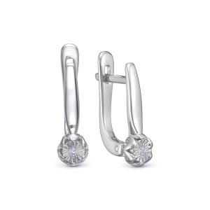 Серьги с бриллиантами 0.014 карат из белого золота 142855
