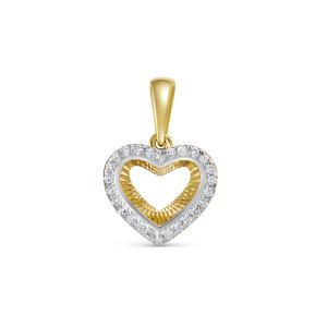 Подвеска с 26 бриллиантами 0.13 карат из лимонного золота 136936