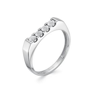 Кольцо с 4 бриллиантами 0.02 карат из белого золота 143603