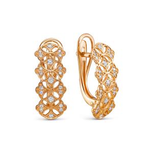 Серьги с 42 бриллиантами из красного золота 142836