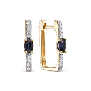 Серьги с сапфирами и 16 бриллиантами из красного золота 144610