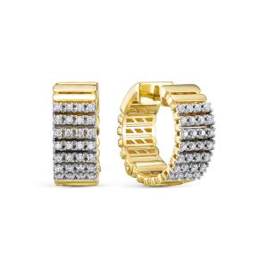 Серьги с 56 бриллиантами 0.392 карат из лимонного золота 145698