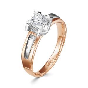 Кольцо с бриллиантом 0.5 карат из комбинированного золота 78921
