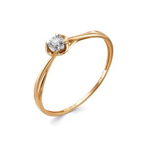 Кольцо с бриллиантом 0.016 карат из красного золота 121433