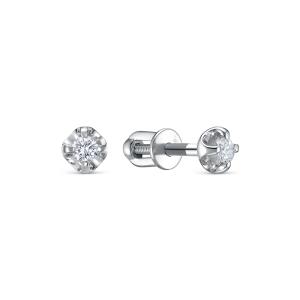 Серьги-пусеты с бриллиантами 0.15 карат из белого золота 148323