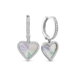 Серьги с 20 бриллиантами 0.1 карат из белого золота 145706