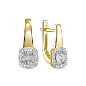 Серьги с 38 бриллиантами из лимонного золота 148252