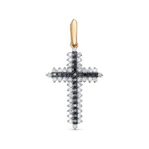 Декоративный крест с бриллиантами из красного золота 116703