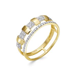 Кольцо с 41 бриллиантом из лимонного золота 143881