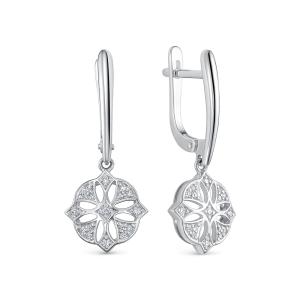 Серьги с 34 бриллиантами из белого золота 142839