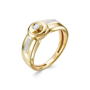 Кольцо с 9 бриллиантами из лимонного золота 99934
