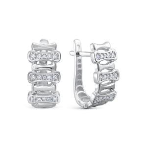 Серьги с 30 бриллиантами из белого золота 146439