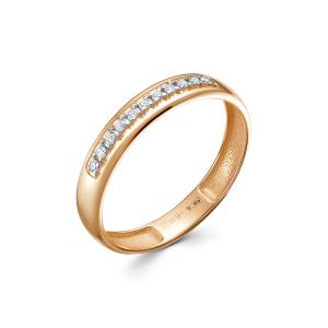 Кольцо с 11 бриллиантами 0.077 карат из красного золота 143035