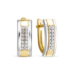 Серьги с 28 бриллиантами 0.196 карат из лимонного золота 144607