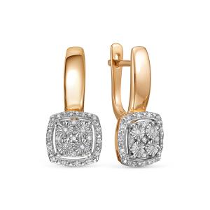 Серьги с 46 бриллиантами из красного золота 144619