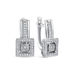 Серьги с 62 бриллиантами из белого золота 145225