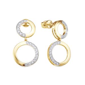 Серьги-пусеты с 40 бриллиантами 0.2 карат из лимонного золота 148350