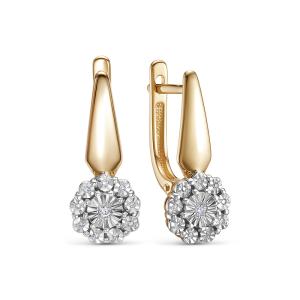 Серьги с 20 бриллиантами из красного золота 142808