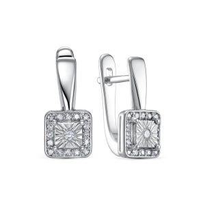 Серьги с 34 бриллиантами из белого золота 144627