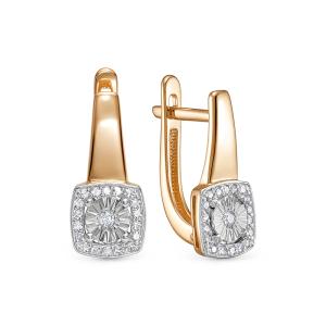 Серьги с 38 бриллиантами из красного золота 143676